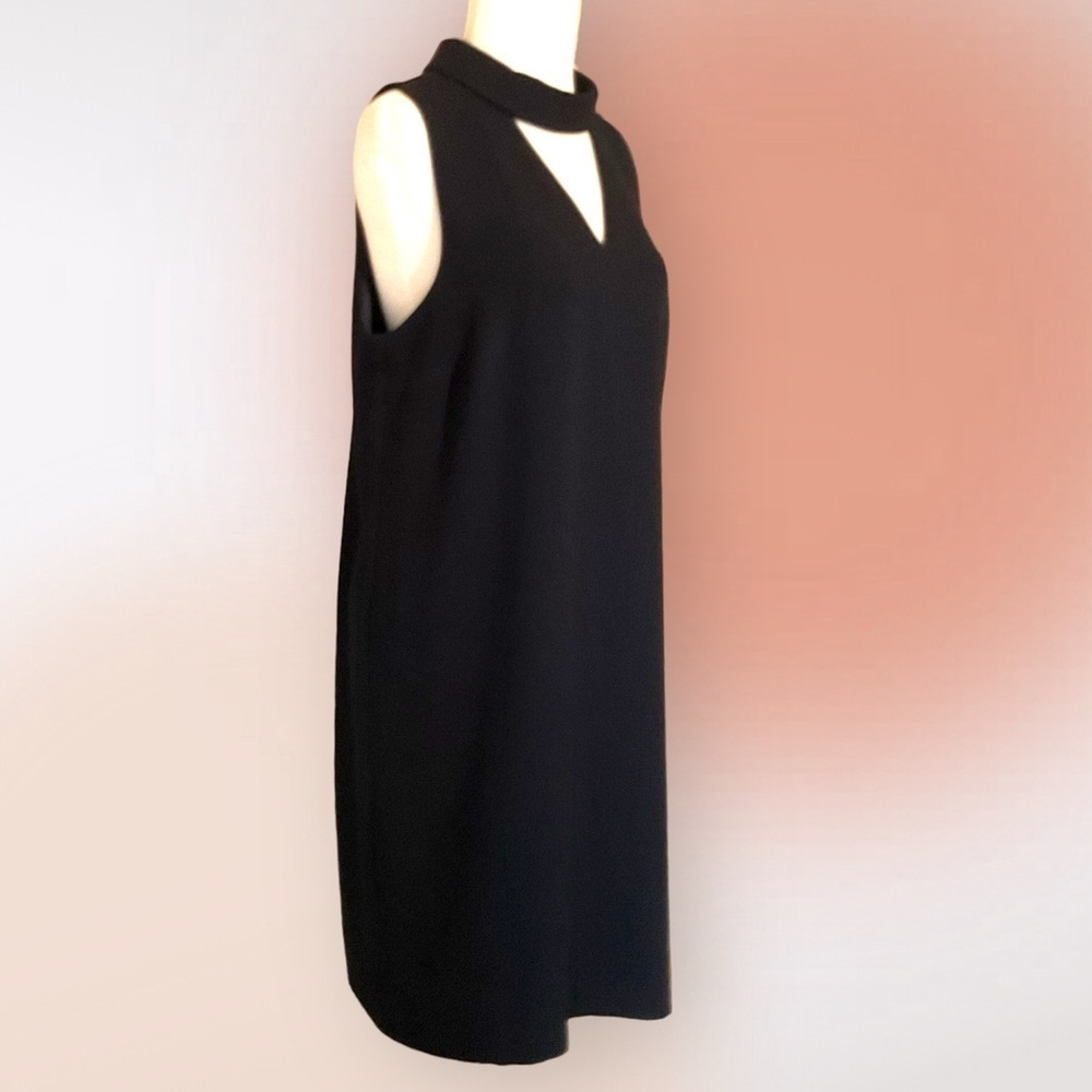Chico’s Dark Navy Blue Mock Neck Sleeveless Sheath Dress Size 1.5 Reg Med - Picture 5 of 12